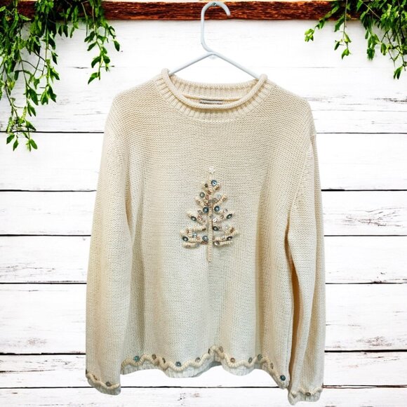 Coldwater Creek Women's Knitted Christmas Sweater Size XL - Picture 1 of 11